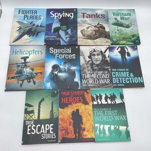Lot 11 Usborne True Stories Books Military WWI WWII Spying Tanks Kids